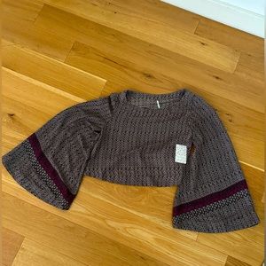 Free People Bell Sleeve Crop Top XS